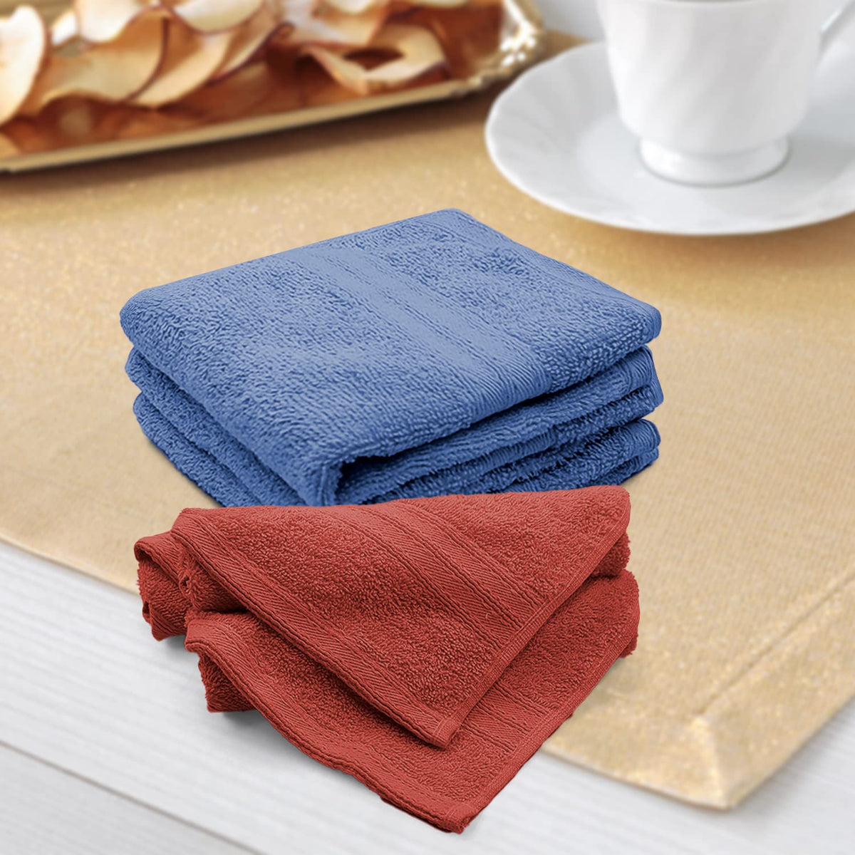 Sassoon Anatolia 6 Piece Cotton Face Towel 500 Gsm (Heaven & Rust)