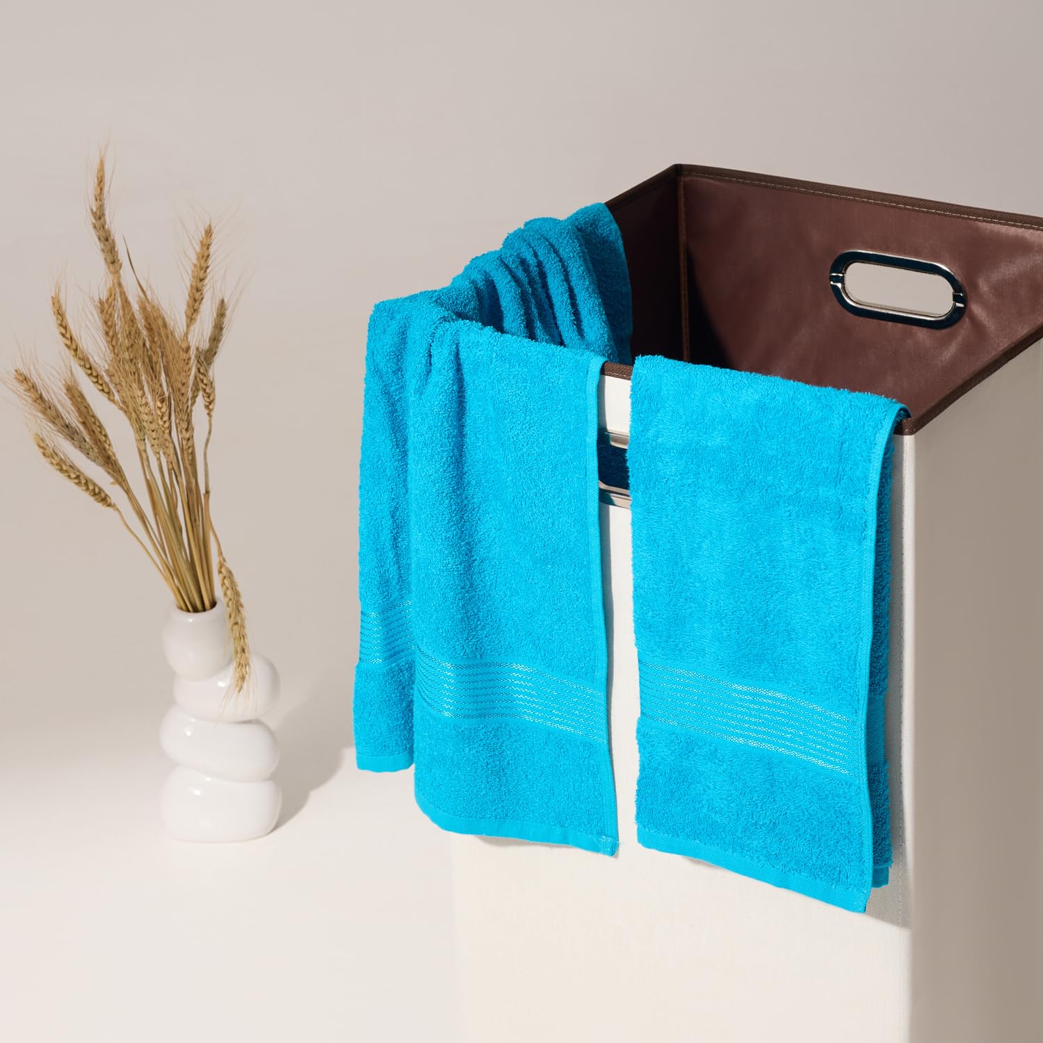 Kopa By Bianca 100% Cotton Soft Terry Towel Bath Towel L D`Ross 900 Gsm | Super Absorbent, Lightweight, Odour Free Bath Towel (Turquoise) - 2 Pcs