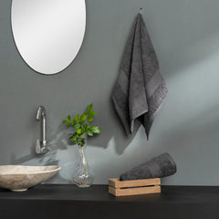 Ddecor Cotton Hand Towel 500 Gsm - Pack Of 2 (Grey)