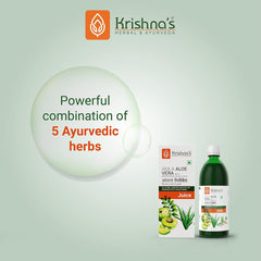 Krishna's Herbal & Ayurveda Amla Aloe Vera Wheatgrass, Haldi & Tulsi Juice, Enriched With Vitamin C,all In One Health Drink, 1000ml 2.2lbs