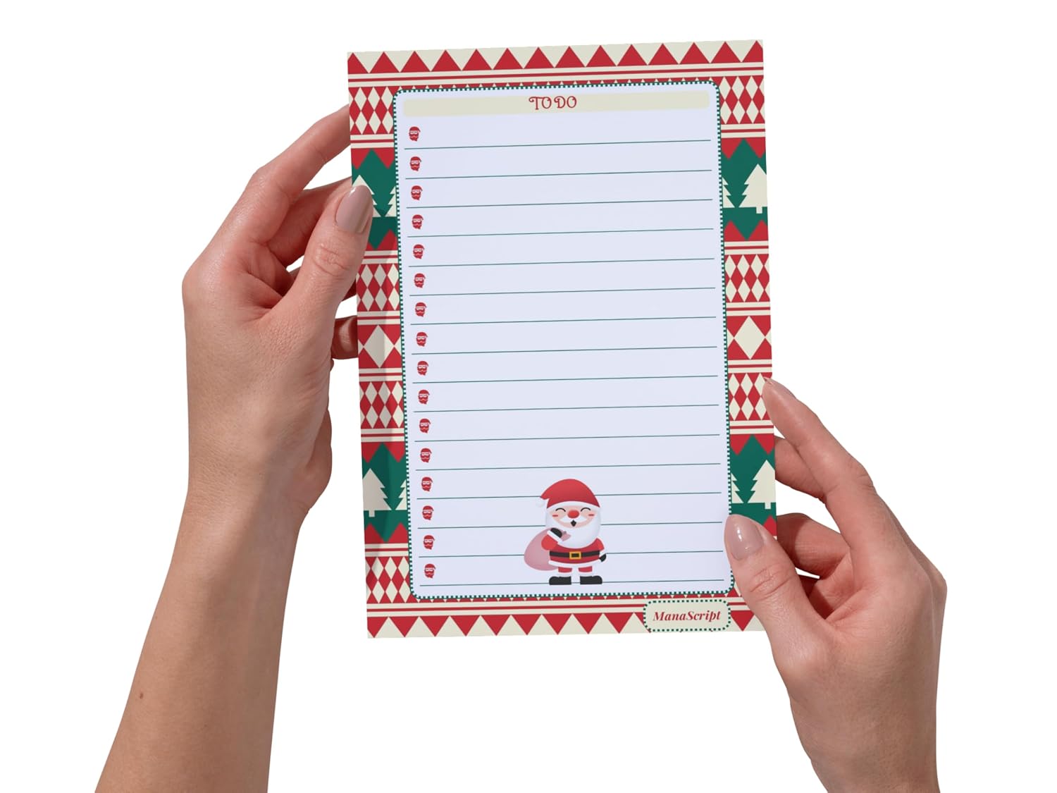 A5 Notes/To Do List Notepad, Beautiful Daily Checklist Pad, Tear-Off Sheets (Christmas) Pack Of 1