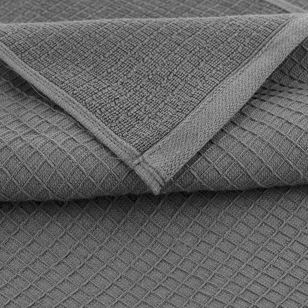 Casa Copenhagen Egyptian Cotton Waffle Large Bath Towel 500 Gsm (Grey Violet)