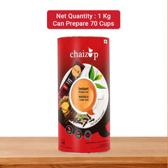 Chaizup Premium 1 Min Instant Masala Tea Premix - 1 Kg Can, 35.2 Ounce | Just Add Hot Water - Assam Masala Chai Powder | Low Caffeine, No Added Color - Home Like Tea