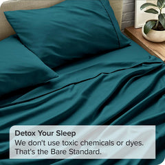 Flat Bedsheets Double Size Egyptian Cotton With 2 Pillow Cover - 81 X 96 Inches, Teal Blue | Softness & Comfort | Ideal For Luxury Home, Hotels & Resorts