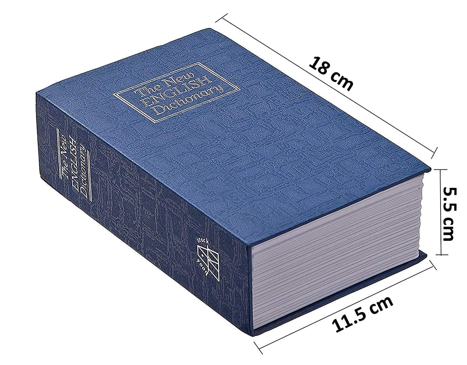 Small Dictionary Diversion Book Safe With Combination Lock, Portable Safe Box For Money, Jewellery, & Passport, Combination Lock, Colour - Blue