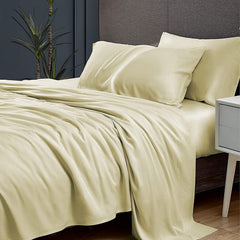 Perfect Flat Queen Size Bedsheet With 2 Matching Pillow Cover - 90 X 100 Inches, Ivory | Natural Breathable & Wrinkle Free | 400 Thread Count