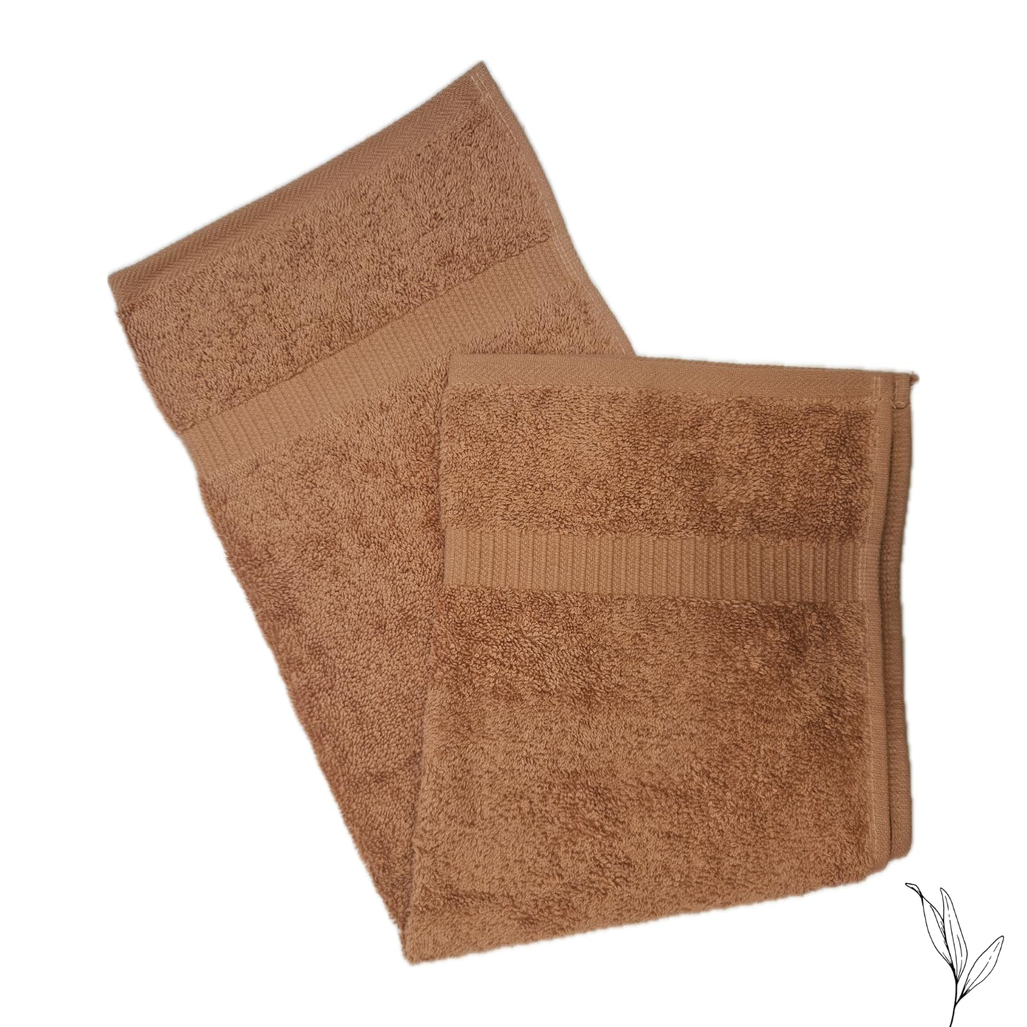 Nive Home Linens 100% Cotton Hand Towel 400 Gsm | Ultra Soft, Thick & Super Absorbent, Quick Dry Hand Towel (Dark Beige & Dark Brown) - 2 Pcs