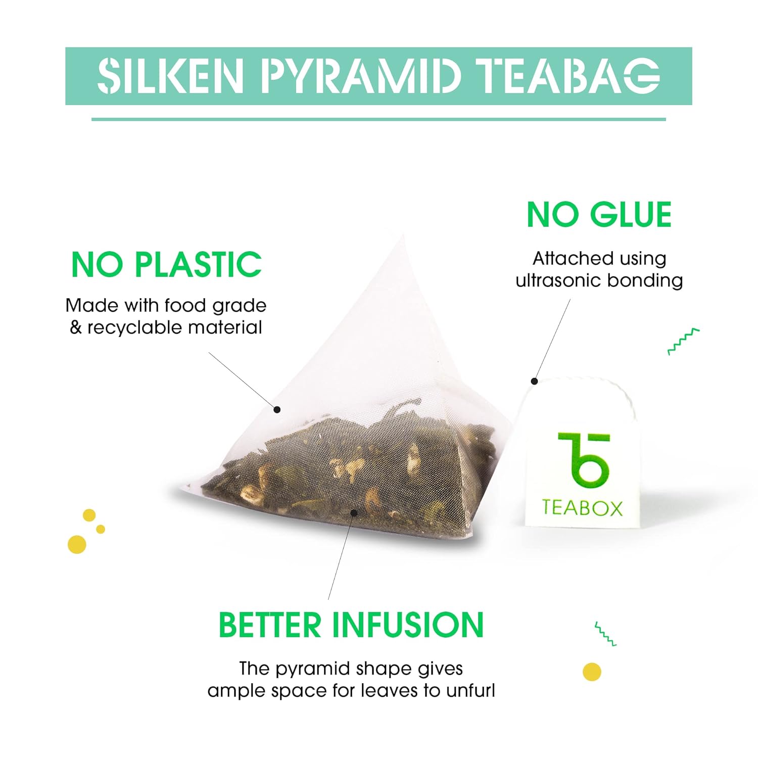 Teabox Dandelion Green Tea - 100 Pyramid Tea Bags | 100% Whole Leaf & 0% Bitterness - Green Tea From The Himalayas | Low Caffeine