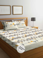 Printed King Size Double Bed Bedsheet With 2 Pillow Cover | 72 X 78 Inches, Multicolor | All Around Elastic Fitted Bedsheet | Softness & Comfortable Rest In Any Season