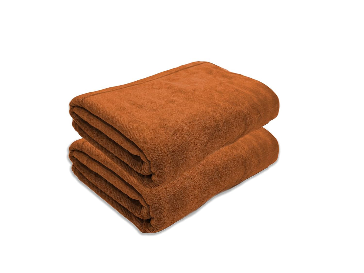 Black Gold The Finer Touch Oversized Microfiber Bath Towel 1300 Gsm | Soft Quick-Dry Microfiber Towel For Men & Women (Brown)- Pack Of 2