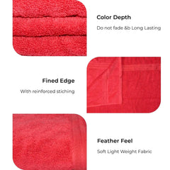 Bhapri Turkish 100% Cotton Luxury Bath Towels 500 Gsm | Lightweight Soft & Absorbent Quick Dry Plush Bathroom Towels (Red)