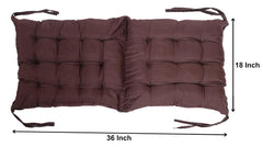 Chair Cushion Pillow, Cotton Chair Pad With Ties, Gaddi Pad For Sitting - Brown Color | Cushion For Chair To Sit | Furniture Cushion, Perfect Fit For Any Chair, Washable - Pack Of 1