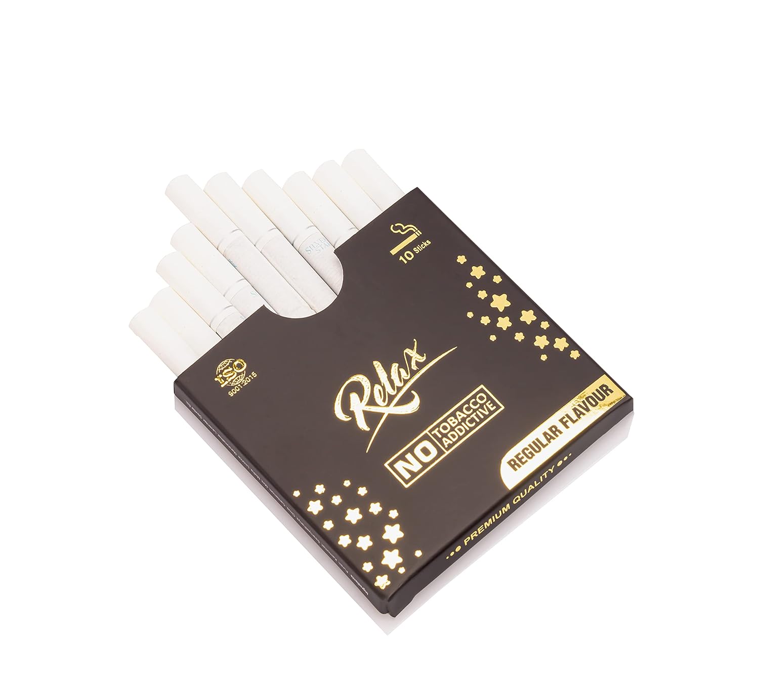 Aarogyam Herbals 100% Tobacco & Nicotine Free Cigarette For Relieve Stress & Mood Enhance Product For Smokers - 10 Sticks In Each Packet (Relax Regular Flavour Pack Of 2)
