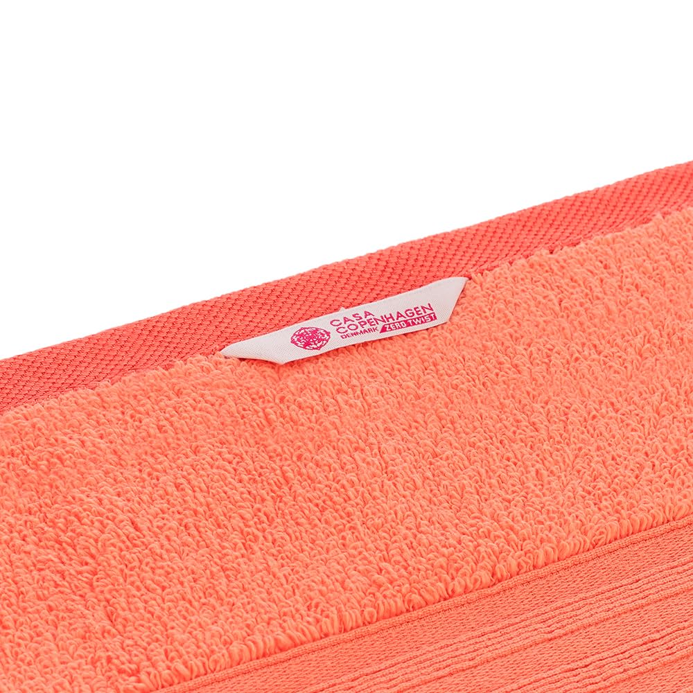 Casa Copenhagen Egyptian Cotton Zero Twist Hand Towel 400 Gsm (Malibu Peach) -2 Pcs