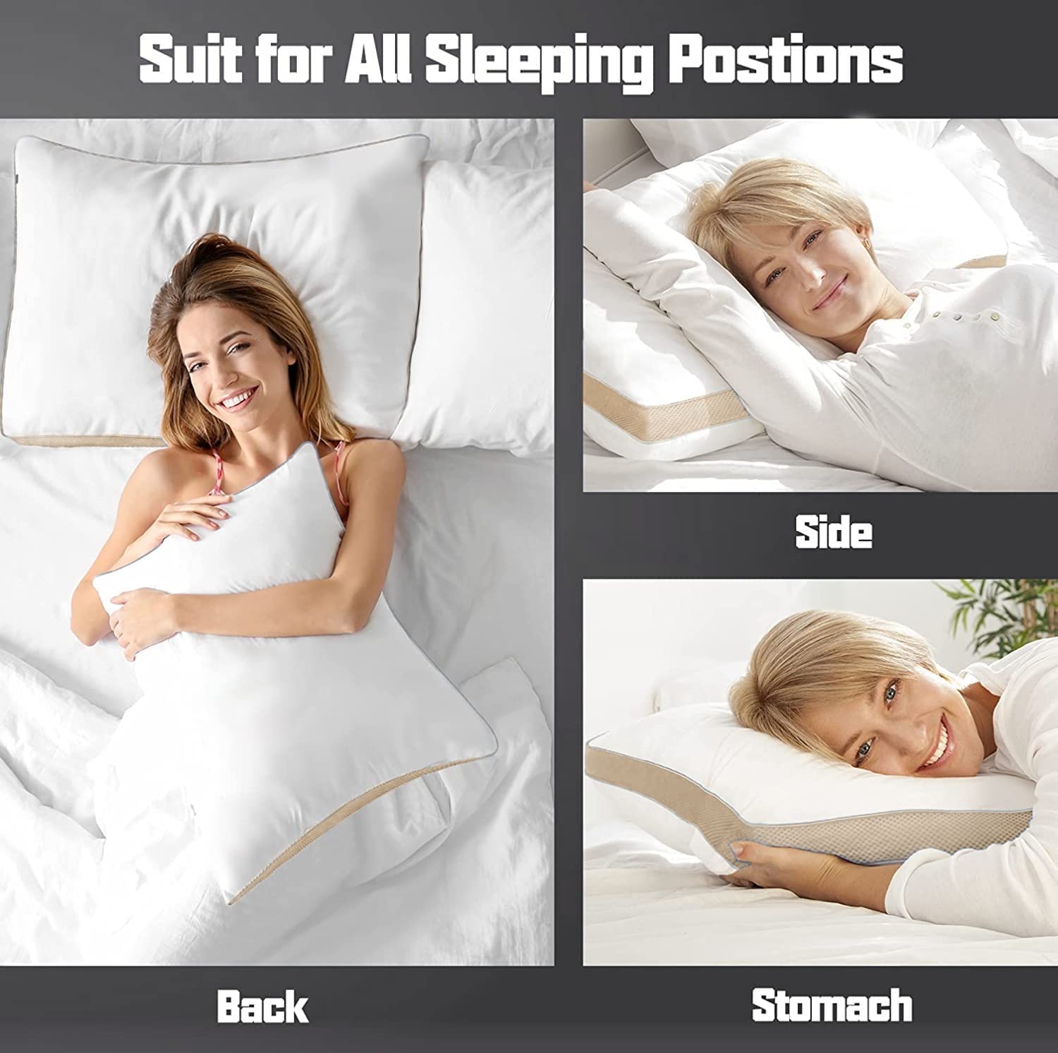 Gusset Pillow, 3d Virgin Fiber Filled, Adequate Firmness & Support, Microfiber - 17 X 27 Inch | White Pillow, Supportive Comfort, For Side, Back & Stomach Sleepers - Pack Of 2