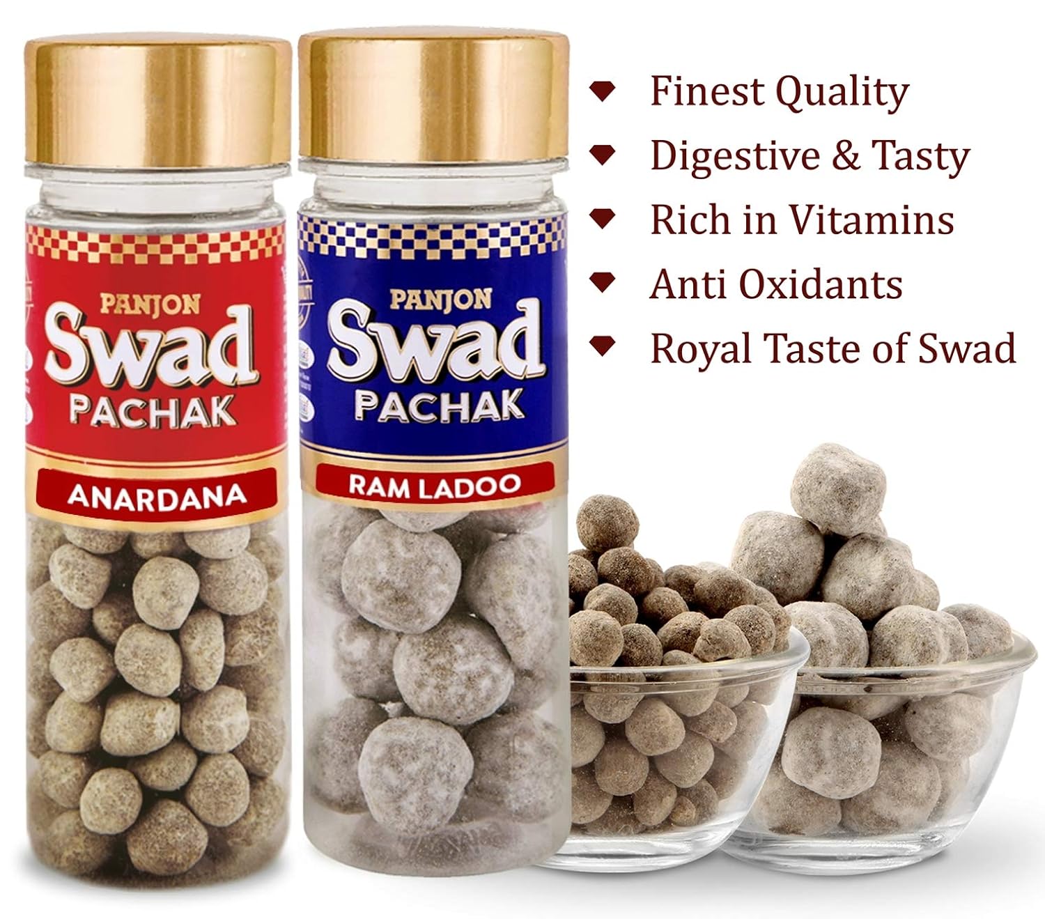 Panjon Swad Anardana & Imli Ram Ladoo Pachak Mukhwas 260gm, (130gm *2 Bottles)