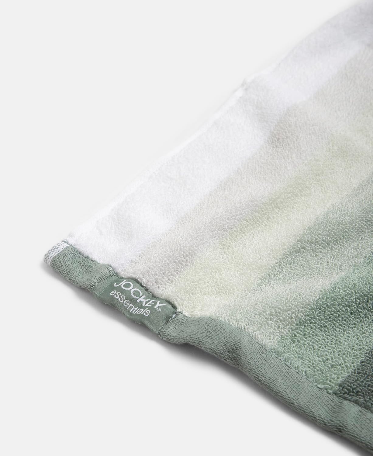 Jockey T205 Men'S Cotton Terry Hand Towel 400 Gsm | Ultra Soft & Durable Striped Hand Towel (Pack Of 2) - Sage