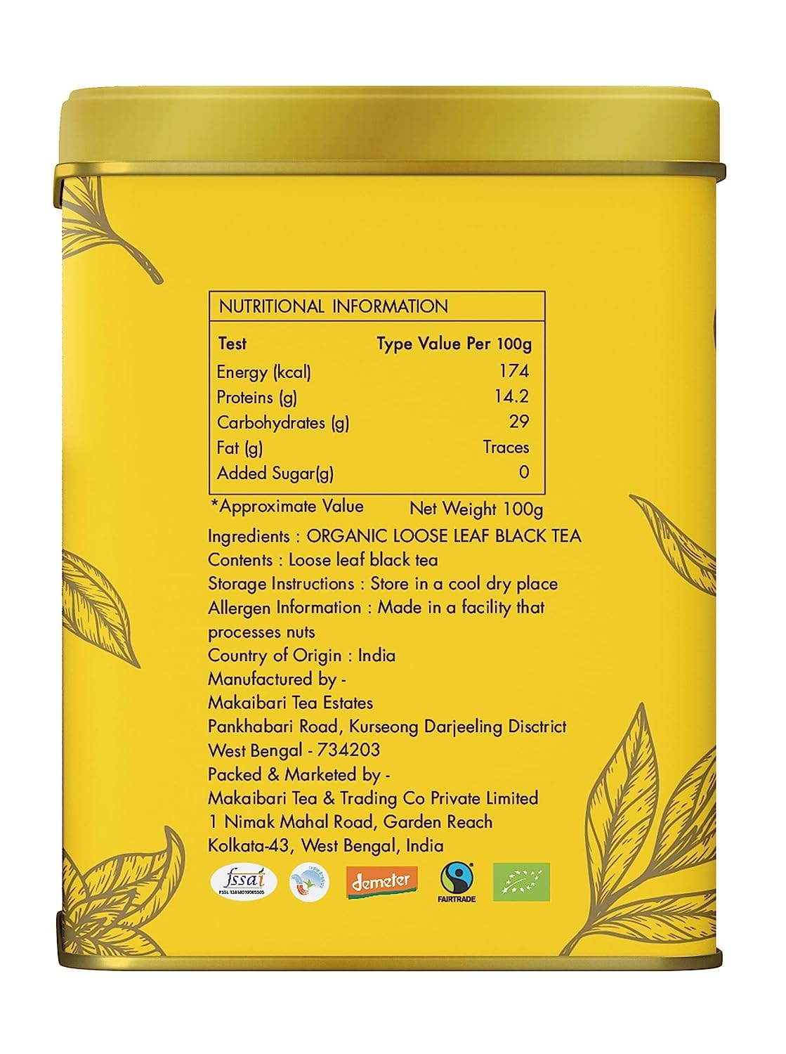 Makaibari Special Edition Himalayan Spring First Flush Black Tea - Pack Of 2 X 100gm, 3.5 Ounce Each | Darjeeling Loose Leaf Black Tea - USDA Organic Certified Tea | Medium Caffeine