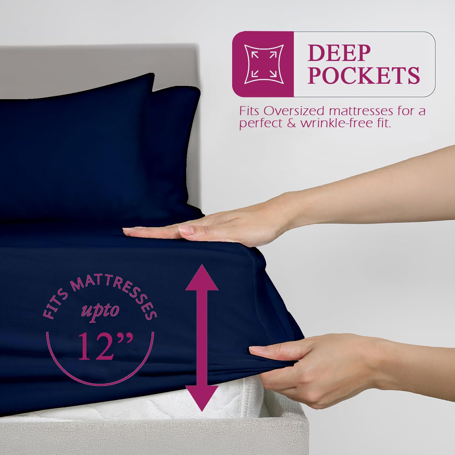 Bamboo Elastic Fitted Bedsheet With 2 Pillow Cover - 48 X 78 Inches, Mediterranean Blue | Soft, Breathable & Eco-Friendly | Perfect Gifting Festival, Housewarming, Anniversaries