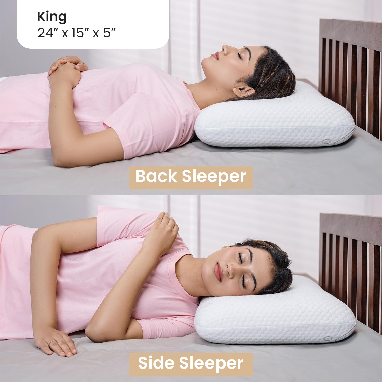 Cooling Gel Memory Foam Pillows, Thick Pillows, King Size - 5 Inches | Orthopedic Pillow, With Removable Washable Cover | Portable, Lightweight, Adjustable Pillows - Pack Of 2