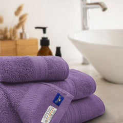 Sassoon Anatolia Bath + Hand & Face Towel 900 Gsm (Grape) - Pack Of 3