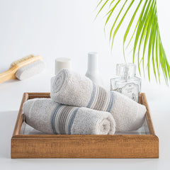 Spread Spain Water & Soil Face Towel 300 Gsm | Luxurious Blend Of Cotton & Bamboo Fiber Face Towel Ultra-Absorbent, Quick-Drying & Skin-Friendly (Beige) - Pack Of 2