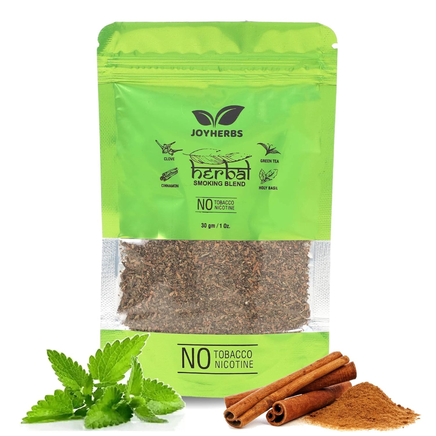 Natural & Ayurvedic Herbal Smoking Blend 1 Pack With Chillum Pipe - Tobacco-Free & Nicotine-Free Smoking Mixture