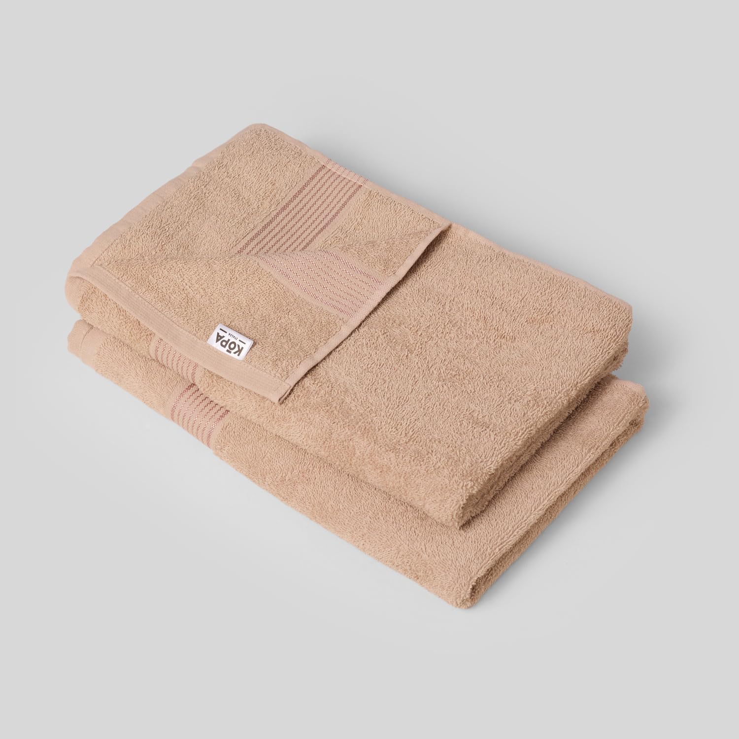Kopa By Bianca 100% Cotton Soft Terry Towel Bath Towel L D`Ross 900 Gsm (Taupe) - 2 Pcs
