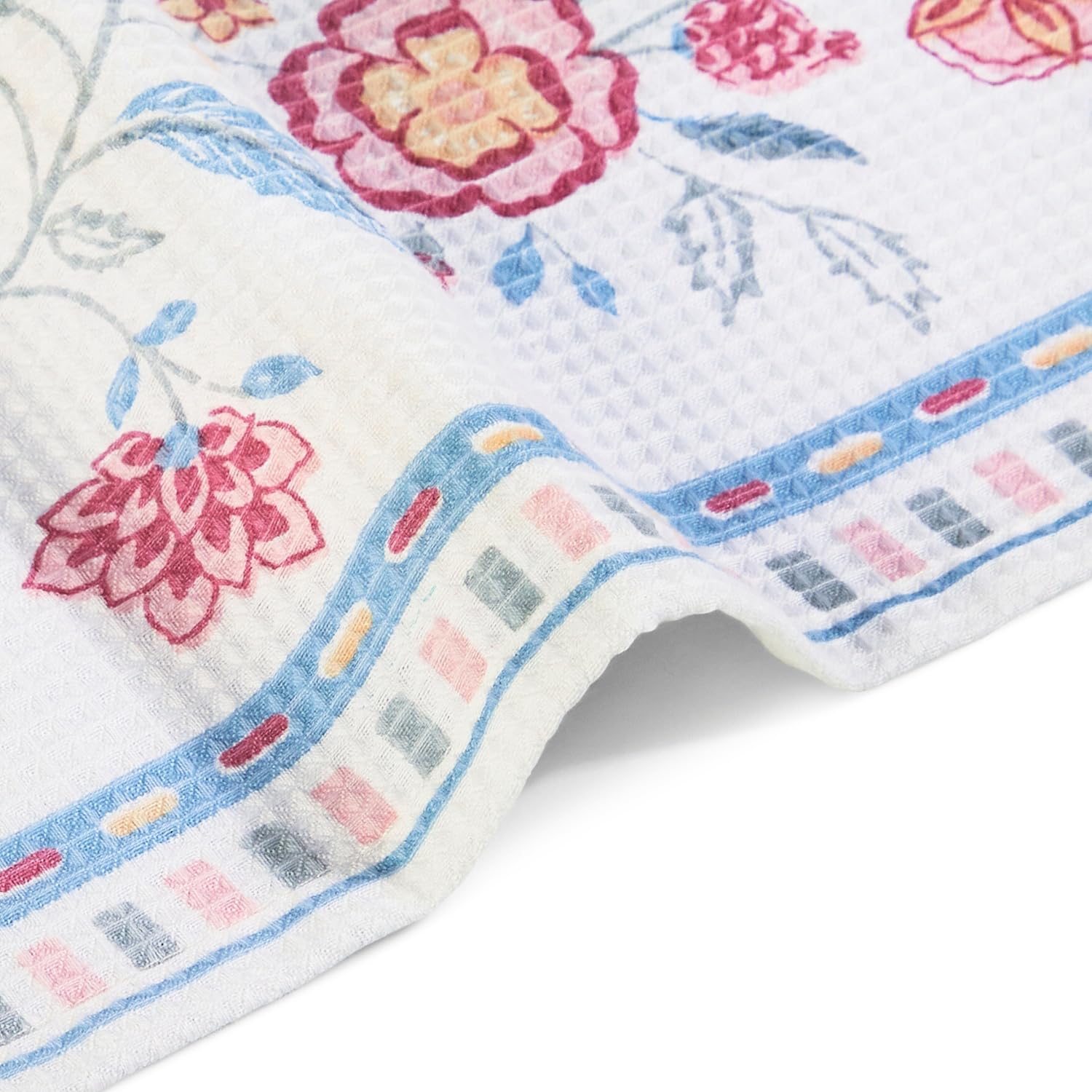 Haus & Kinder Regalia Waffle Bath Towel 400 Gsm | Honeycomb Large Size Bathing Towels | Blossom Whisper White