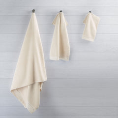 Spread Spain Resort Luxurious Cotton Towels 720 Gsm | Bath, Hand & Washcloth Towels Sets Of 3 Super Softness & Absorbent (Ivory)