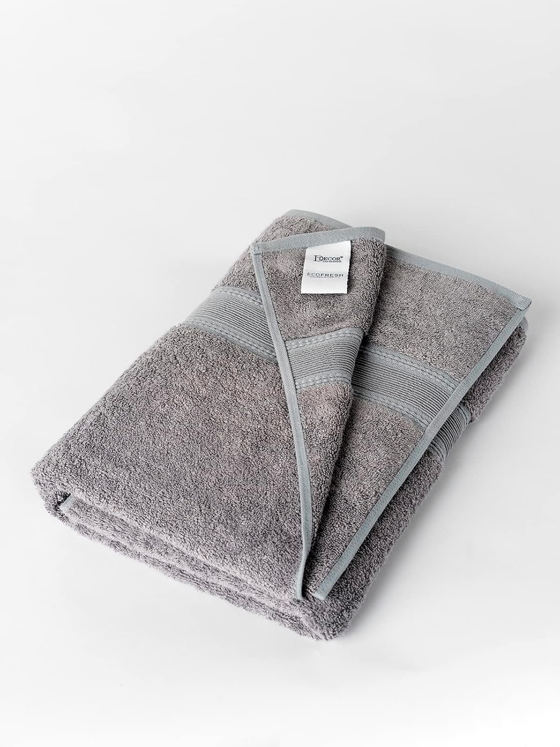Ddecor Live Beautiful Ecofriendly Solid Cotton Bamboo Bath Towel 650 Gsm (Grey)