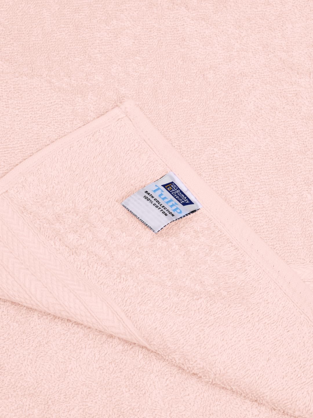 Bombay Dyeing Tulip 100% Cotton Large Size Bath Towel 500 Gsm (Light Pink)