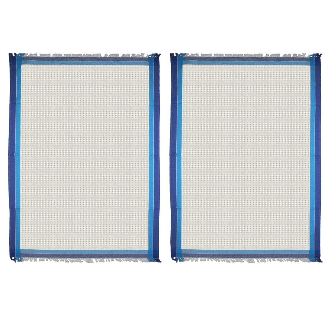 Athom Trendz Living Light Weight Cotton Premium Waffle Border Bath Towel 480 Gsm | Pack Of 2 (Multi1)