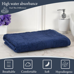 Fresh From Loom Luxury Edition Egyptian 100% Pure Cotton Bath Towel 600 Gsm | High Water Heavy Soft Dual Stitched Bath Towel (Iris Blue)
