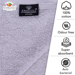 Rangoli Rose & Heart 100% Cotton Bath Towels 450 Gsm | Ultra Soft & Super Absorbent Bathing Towel (Grey)