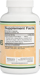 Urban Star Digestive Enzymes 800mg Blend Of All 10 Most Essential Digestive & Pancreatic Enzymes Amylase, Lipase, Bromelain, Lactase Etc | 180 Capsules, 300gm 0.66lbs