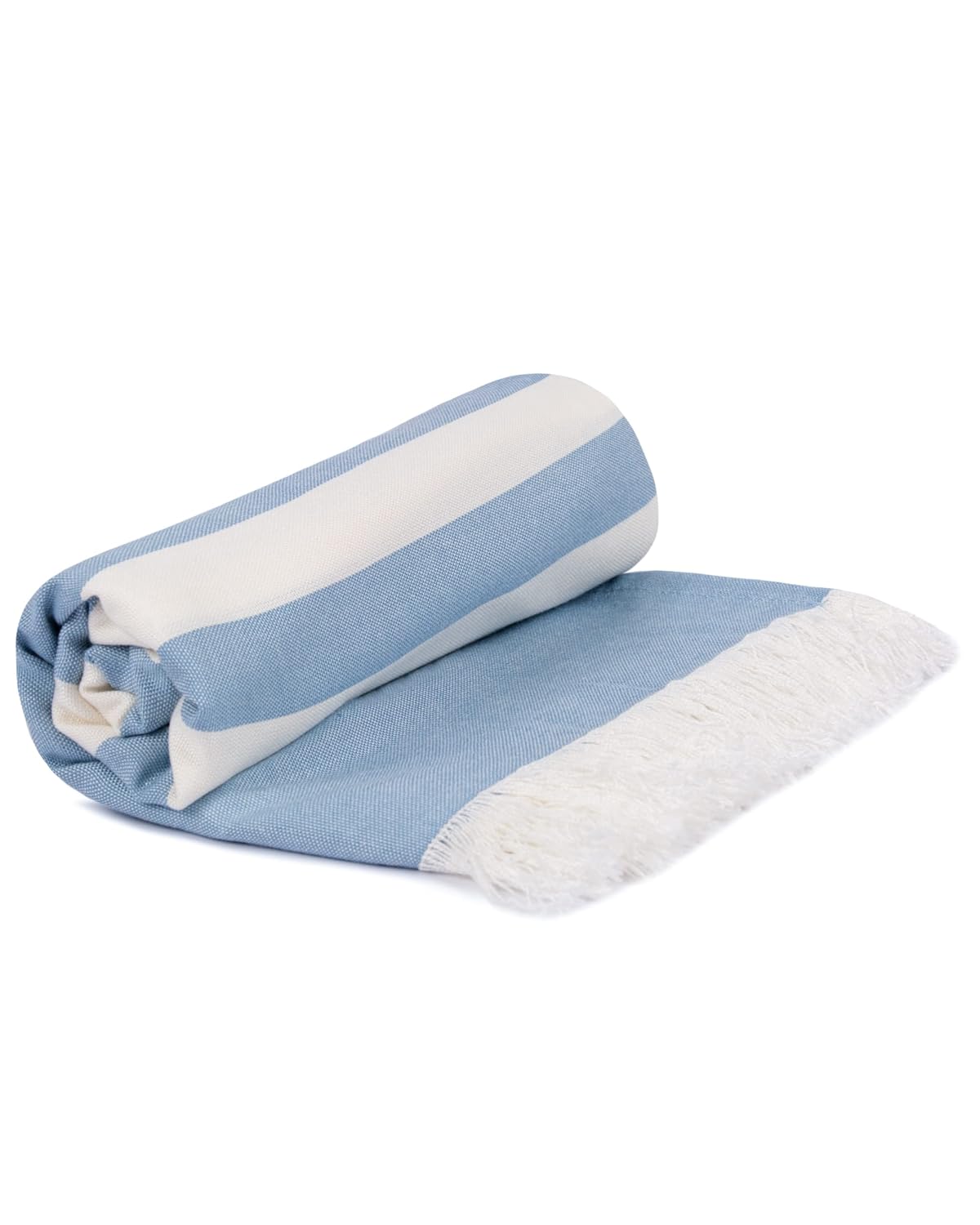 Mush 100% Bamboo Light Weight & Ultra-Compact Turkish Towel | Super Soft, 250 Tc, Absorbent, Quick Dry, Anti-Odor Bamboo Towel (2, Muted Blue & New Peach)