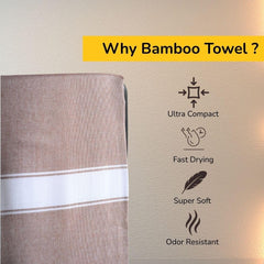 Aero Weav Ultra Lightweight Bamboo Bath Towel 200gsm | Compact, Portable & Less Than Skin-Friendly & Eco-Friendly Travel Towel (Terracotta & Denim Blue)- Pack Of 2