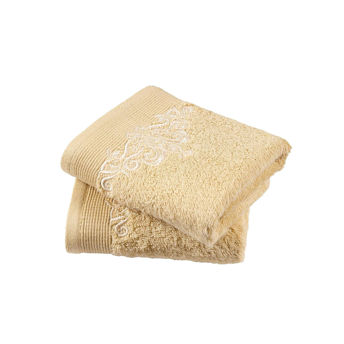 Maspar 100% Cotton Windsor Hand Towel 400 Gsm (Golden) - Set Of 2