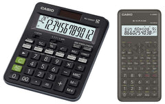 Casio MJ-120GST GST Calculator (Black) & Casio FX-82MS 2nd Gen Scientific Calculator, 240 Functions & 2-line Display