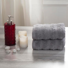 Maspar 100% Cotton Casper Hand Towel 500 Gsm (Grey) - 2 Pcs