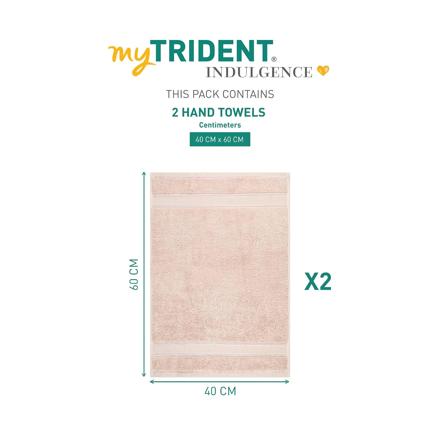 Mytrident Indulgence Collection Hand Towel 400 Gsm | 100% Cotton For Men & Women Hand Towel - Basik Pink (Pack Of 2)