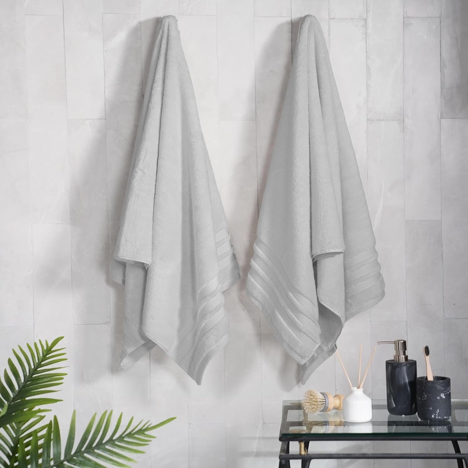 Mytrident Finesse 100% Cotton Bath Towels 1200 Gsm (Grey) -2 Piece