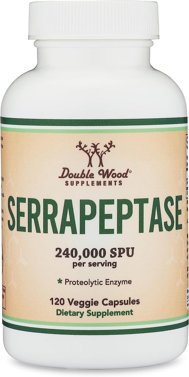 Serrapeptase 240,000 Spu Max Potency Proteolytic Enzyme For Sinus, Respiratory And Joint Health, Non - Gmo, Gluten Free | 120 Veggie Capsules, 200gm 0.4lbs