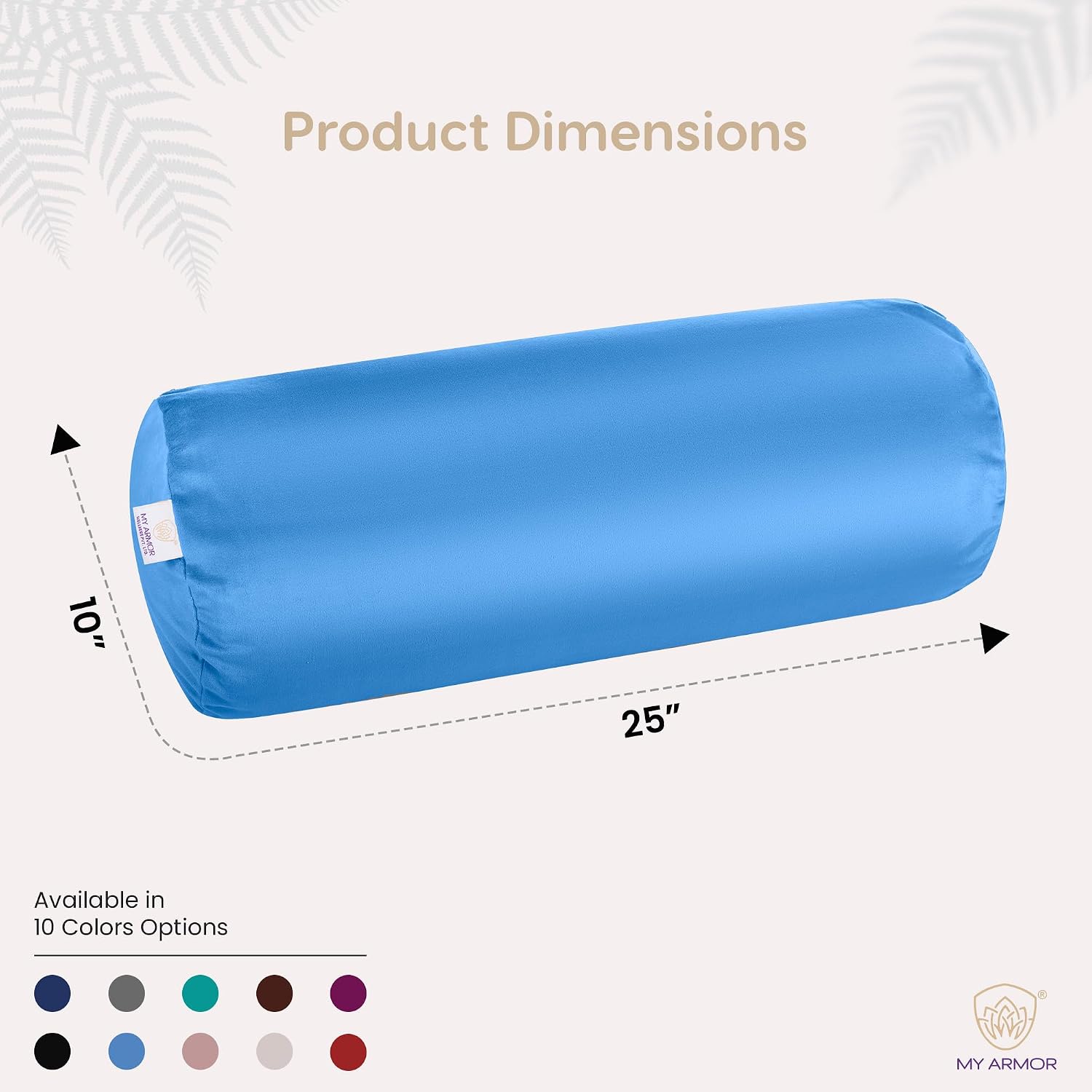 Microfiber Bolster Pillow For Bed & Sofa, Side, Diwan, Sky Blue - 10 X 25 Inch | Round Side Pillow, Light, Soft & Fluffy For Neck & Back Support | Washable, Velvet Cover With Zip - 2 Piece