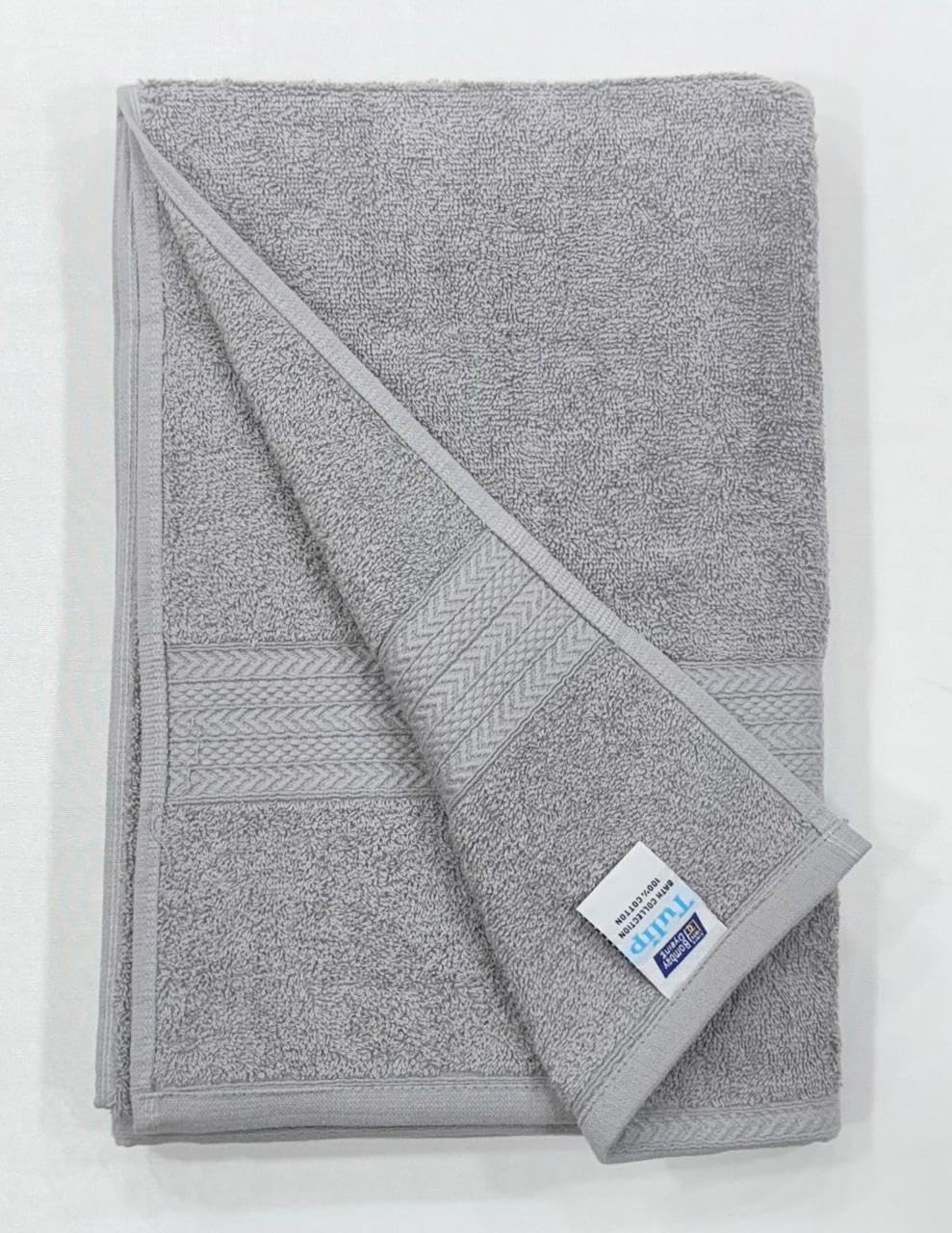 Bombay Dyeing Tulip Small Size Bath Towel 500 Gsm (Light Grey)