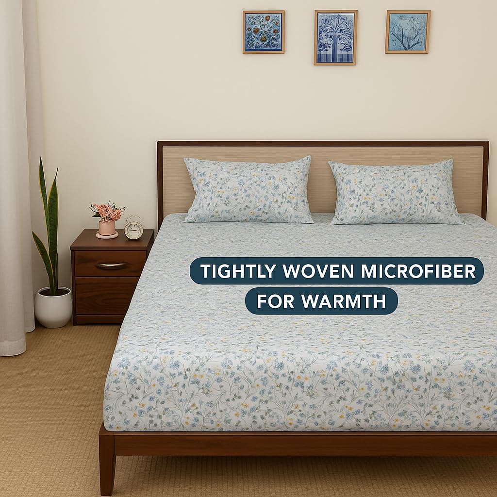Bedsheet For Double Bed With Pillow Covers - Size 90 X 100 Inches, Grey | Perfect For Lifestyles & Everyday Use