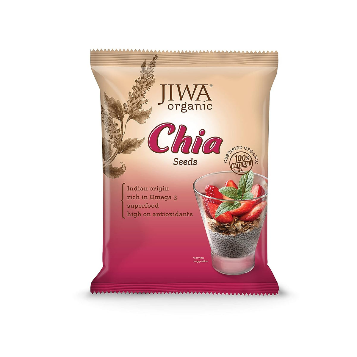 Jiwa Healthy By Nature Organic Chia Seeds Raw & Unroasted Seeds For Eating Superfood Rich In Omega 3, Antioxidants & Fiber Certified Organic & Gluten Free| 250gm 0.5lbs