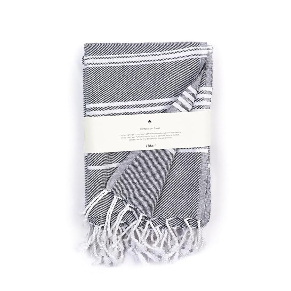 Haber Premium Basic Large Size 100% Cotton Towel 300 Gsm | Soft, Absorbent & Comfortable Quick Dry Bath Towels - Grey (1 Pcs)