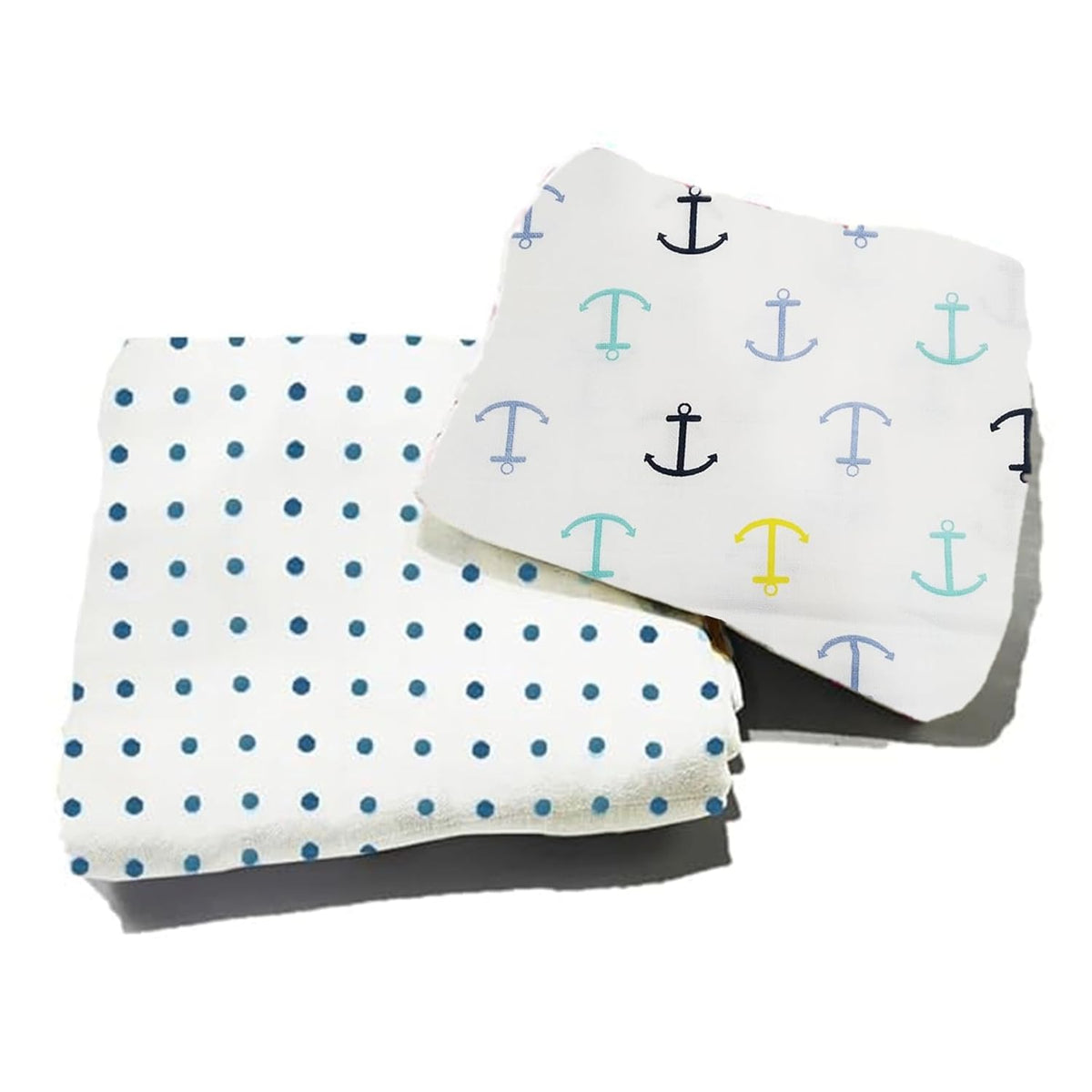 Organic Cotton Muslin Baby Bath Towel 200 Gsm | Cotton Cloth Premium Baby Washable Reusable, Absorbent, Extra Soft (Monkey Dot)- Pack Of 2